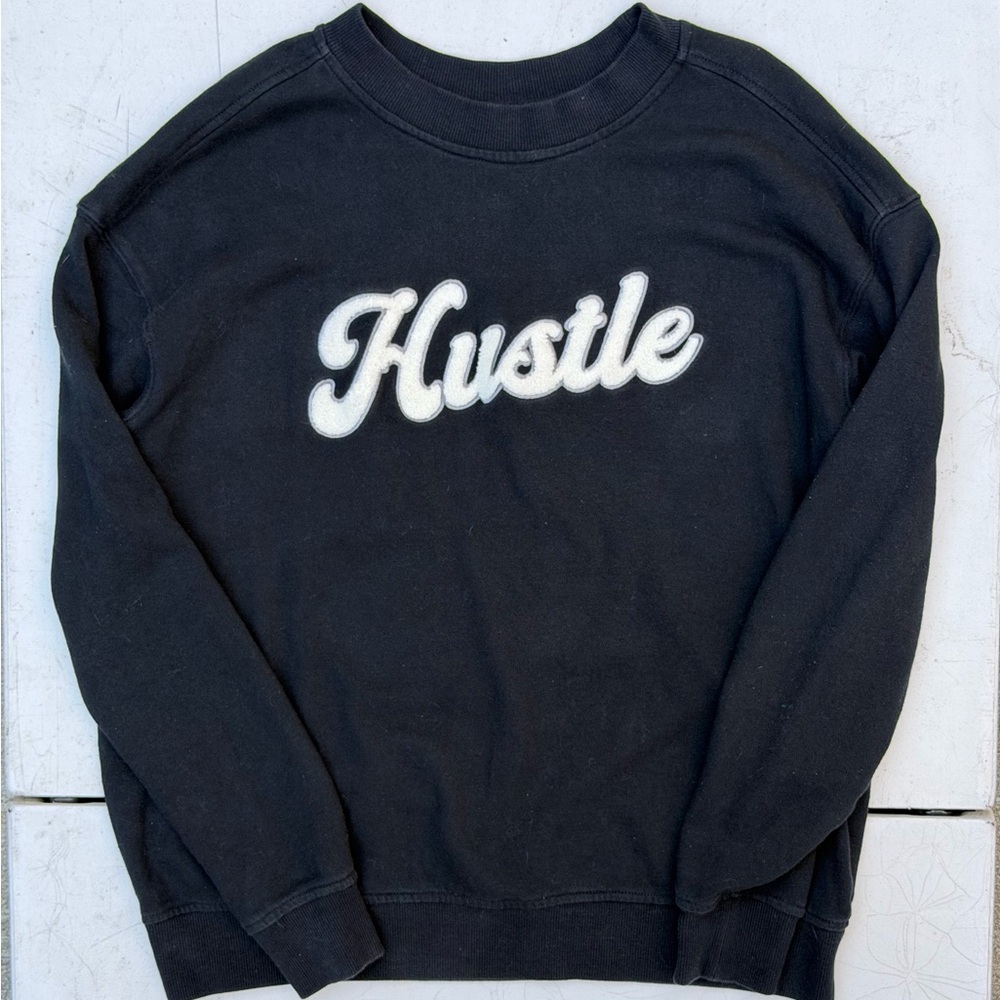 Goodfellow & Co Black Sweatshirt with White 'Hustle'
